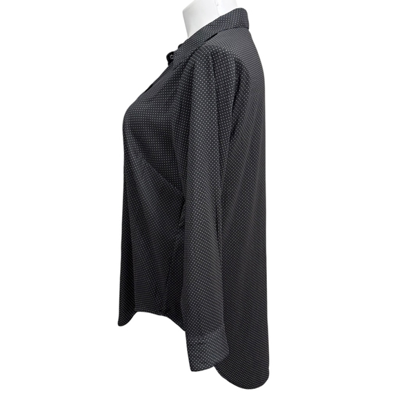 Chelsea & Theodore Black Polka Dot Button Front Blouse Women’s 1X - Picture 6 of 8